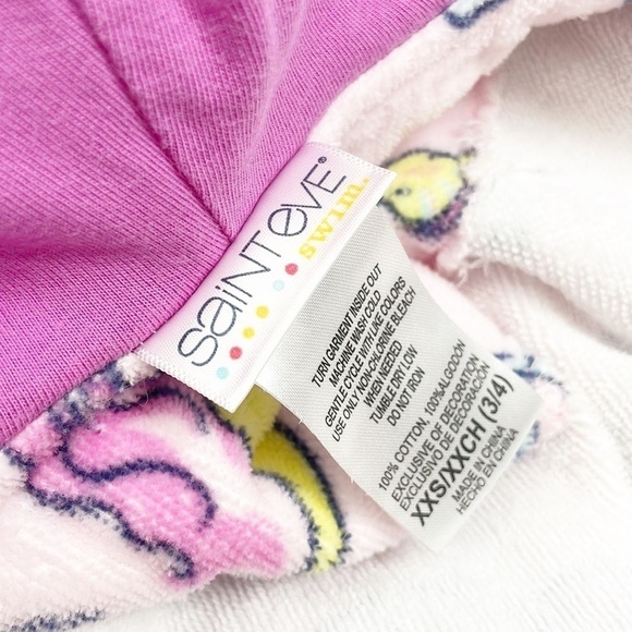 Saint Eve Swim toddler girls mermaid sea creatures terry cloth swim robe - Picture 3 of 4